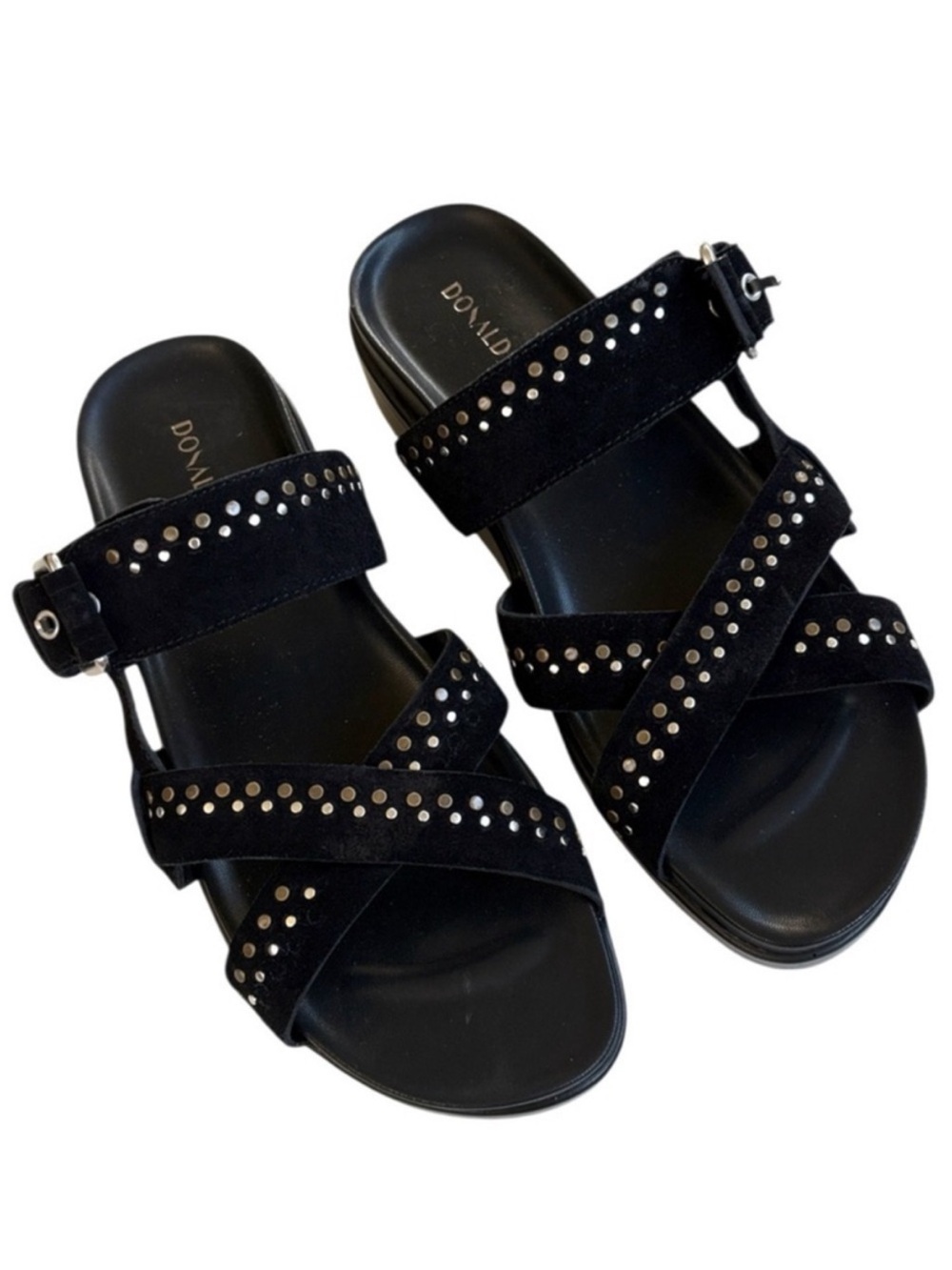 NWOT Donald J. Pliner Leather
Faraz Studded Sandals Black
Size 9